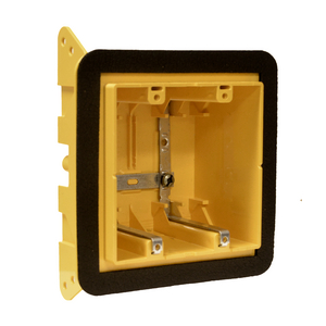 Non-Metallic 2-Gang Device Box with Flush Bracket, Flanged with Vapour Barrier, 35 cu in